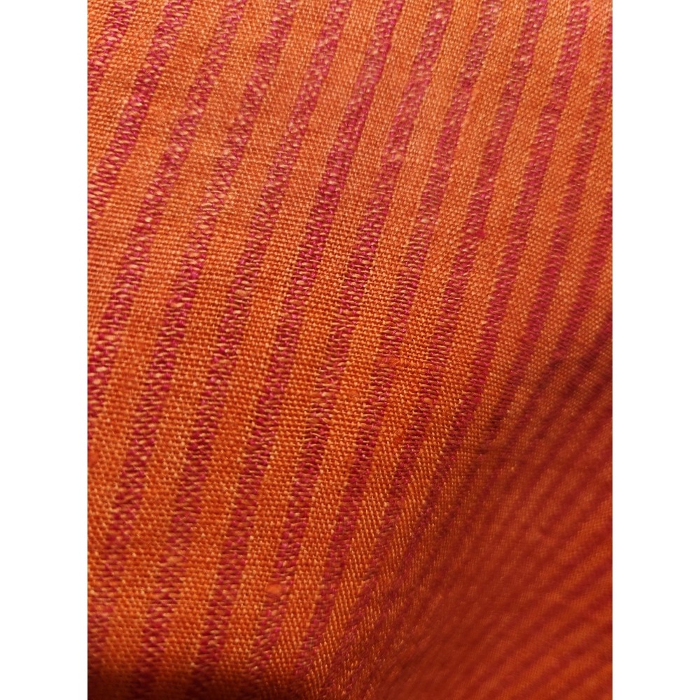 FLAX 100% Linen‎ Textured Stripe Tunic Top Coral Orange Size S Made Lithuania - Picture 4 of 7